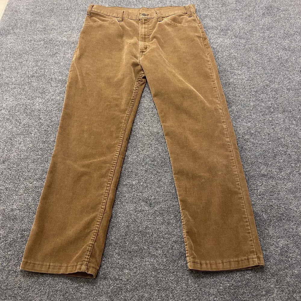 Vintage 70s 80s Levis Corduroy Pants Mens 34x28 Faded Brown Cords Retro Workwear